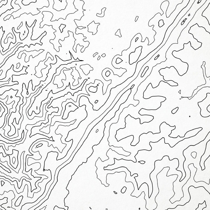 Zoomed in view of Backbone Mountain, Maryland poster with a topographic map.