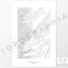 Example art map print of Backbone Mountain, Maryland. Art uses verticle orientation. Print shows landscape of the area using elevation data. On the artwork is a title and concise info of location and elevation. Custom map decor