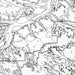 Close-up of black labels and contour lines for Badlands National Park poster with map art.