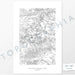National Park print of the Badlands, with topography art.