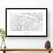 Framed travel art of Beaver Creek, Colorado, featuring topography map art in black and white.