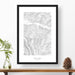 Framed print of Beaver Creek featuring a topographic map of the ski area.