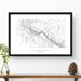 Black Canyon of the Gunnison National Park topographic map art poster with black frame.