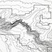 Close-up of black labels and contour lines for Black Canyon of the Gunnison poster with map art.