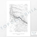 Black Canyon of the Gunnison National Park poster with topograpy contour lines in black on a white background. Customizable text makes it a great map art gift idea.