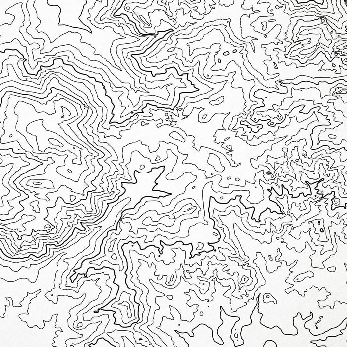 Close-up of black labels and contour lines for Black Elk Peak, South Dakota poster with map art.