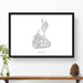 Block Island, Rhode Island topographic map art poster with black frame.