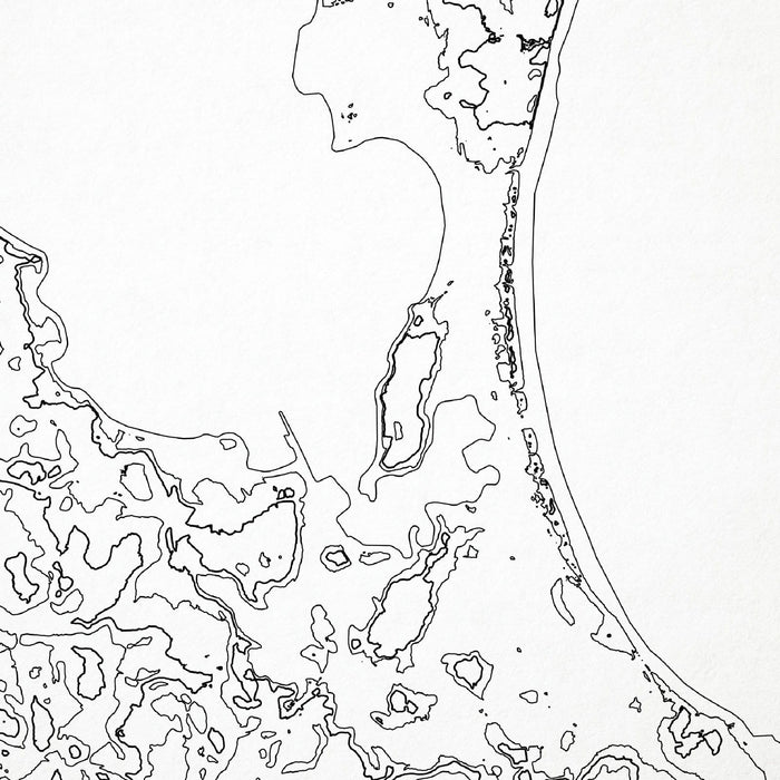 Zoomed in view of Block Island, Rhode Island poster with a topographic map.