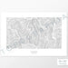 Ski area art print of Bluewood with a topographic map. Black contour lines on a white background.