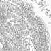Close up of Bob Marshall Wilderness decorative map.