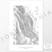 Bob Marshall Wilderness, Montana poster with black and white contour lines to represent topography