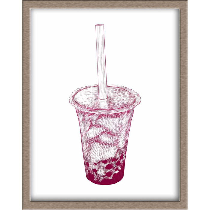 Boba Milk Tea Foiled Print Posters, Prints, & Visual Artwork JoyousJoyfulJoyness 