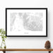 Borah Peak, Idaho topographic map art poster with black frame.
