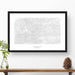 Framed black and white print of Boundary Peak, Nevada with topography art.