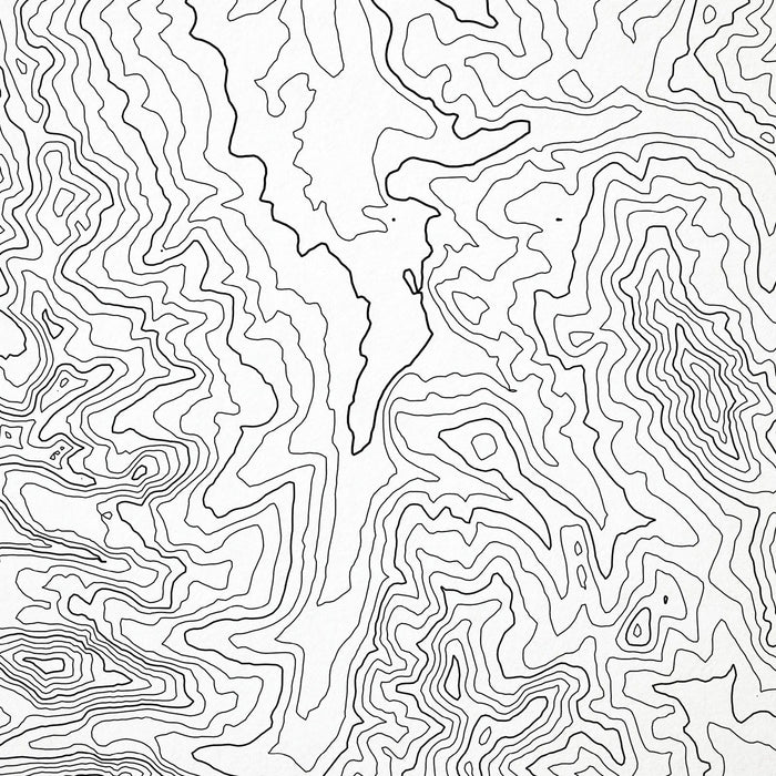 Close look at Breckenridge's topographic map art. Clean lines give it a modern and minimalist style.