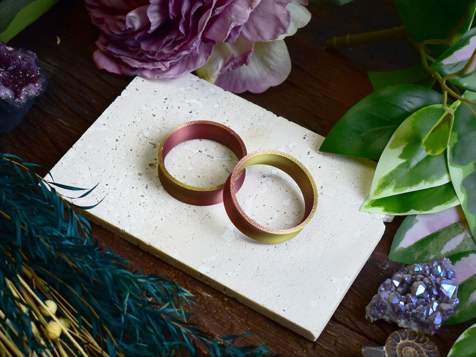 Ear Tunnels 10-100mm Gold-Copper | Pair | Ultra Light Thin-wall Ear Plugs | Gauge Earrings | Gauged Plugs
