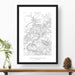 Canyonlands National Park topographic map poster, 24 inches by 36 inches, in a vertical orientation, with a black solid wood ready-to-hang frame.