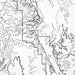 Close-up of black labels and contour lines for Capitol Reef National Park poster with map art.