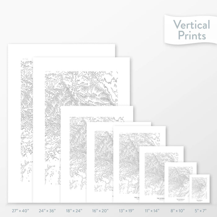 Vertical orientation the Catskill Mountains, New York poster with topographic map design.