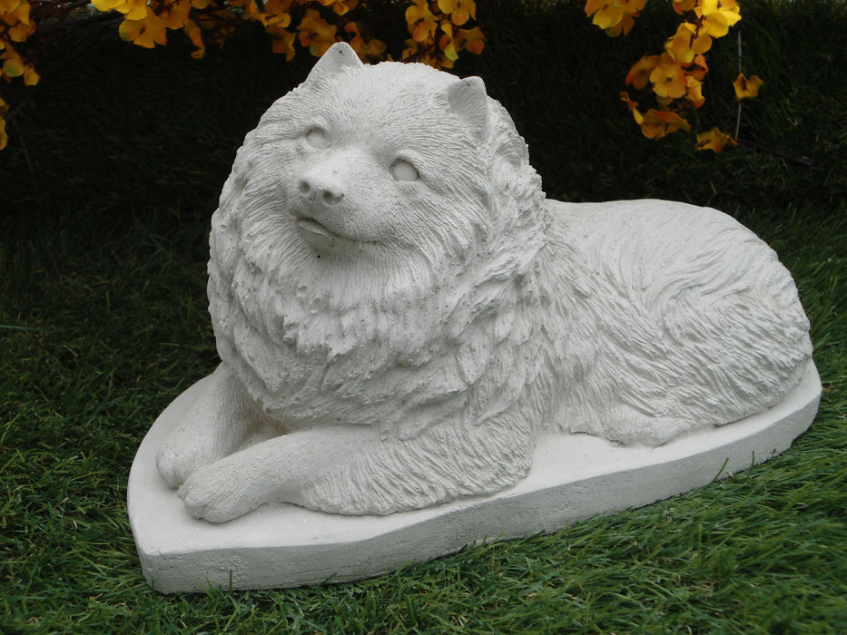 Keeshond Dog Concrete Statue 5x10x6" High