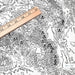 Close-up of Colorado 14ers labeled with black triangles on the map poster.