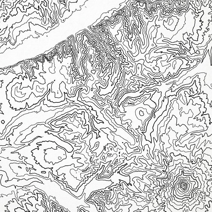 Zoomed in view of Columbia River Gorge poster with a topographic map.