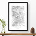 Framed poster print of the Columbia River Gorge in Washigton and Oregon featuring a topographic map.