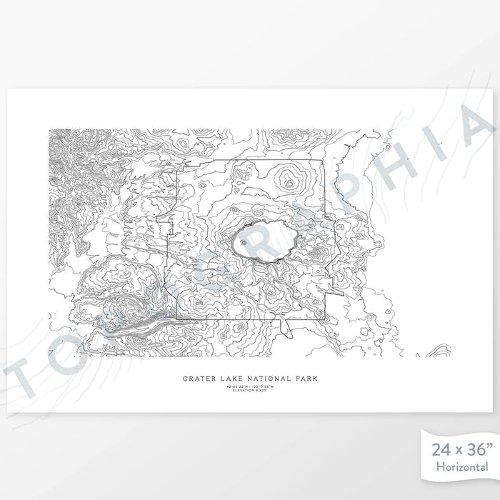Map wall decor of Mount Shasta, California with modern map art in black and white.