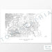 Map wall decor of Mount Shasta, California with modern map art in black and white.