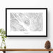 Map wall decor in a black frame. Contour lines of Crested Butte are drawn on a white background. Text  below the ski map art can be customized to create custom adventure art.