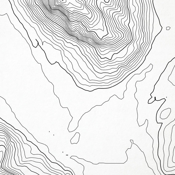 Close-up of black labels and contour lines for Crested Butte, Colorado poster with map art.