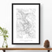 Framed print of Cuyahoga Valley National Park featuring a topographic map.
