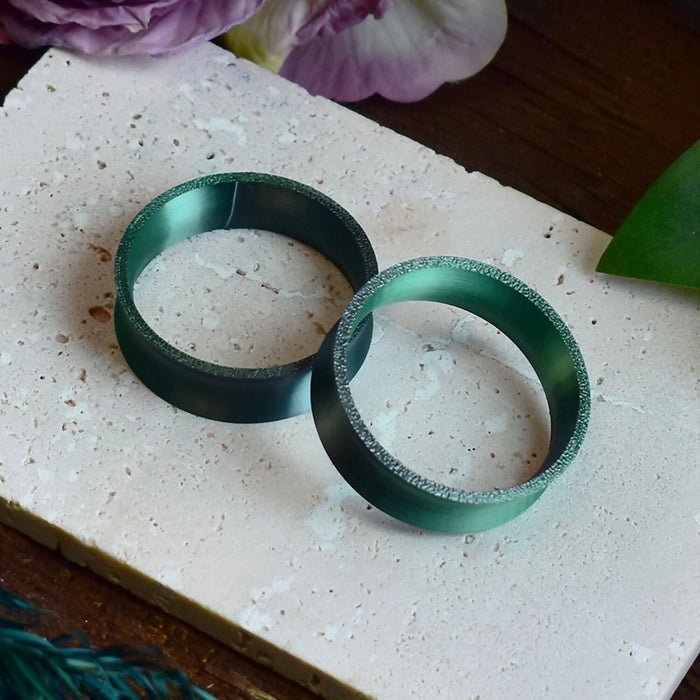 Ear Tunnels 10-100mm Black Green | Pair | Ultra Light Thin-wall Ear Plugs | Gauge Earrings | Gauged Plugs