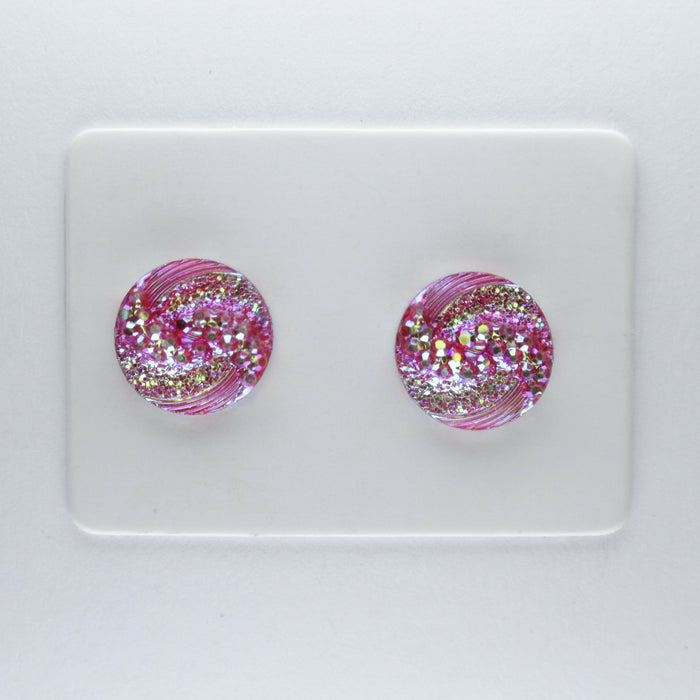 Sparkle Swirl Knot Earrings, single or 6-pack Magnetic, Hypoallergenic Surgical Steel Stud or Clip-on