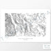 National Park print of Death Valley with a topographic map. Black contour lines on a white background.