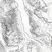 Close-up of contour lines that represent Death Valley National Park topography on the map poster.