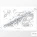 Map wall decor of Denali National Park with modern map art in black and white.