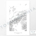 National Park print of Denali with topography art.