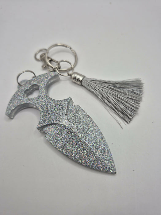 Silver Dagger Safety Keychain
