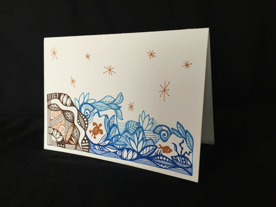 Intricate Nature Card with Christmas Tree Worm Envelope