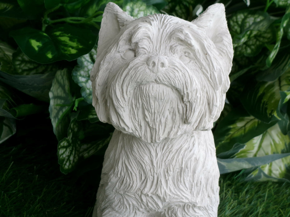 Yorkshire Terrier Concrete Statue, 4x8x9" High