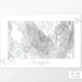 Horizontal custom topo map print of Eagle Cap Wilderness, Oregon. Contour lines show the topography of the area. Mountain topography art.