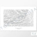 Horizontal custom topo map print of the Enchantments, Washington. Contour lines show the mountain topography of the area. Mountain elevation artwork