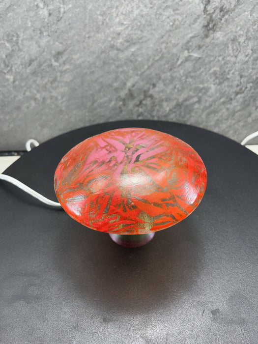 Fused Glass Mushroom Light - Red, Orange, Pink