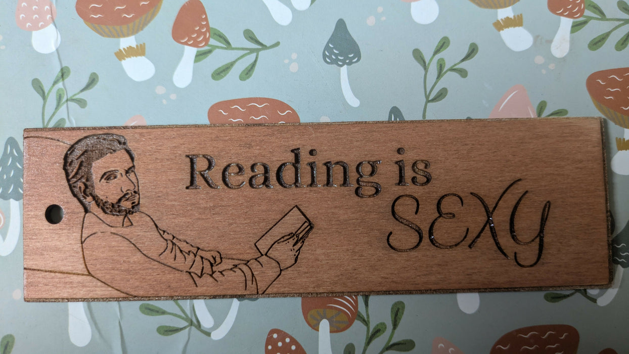 Reading is Sexy Wooden Bookmark