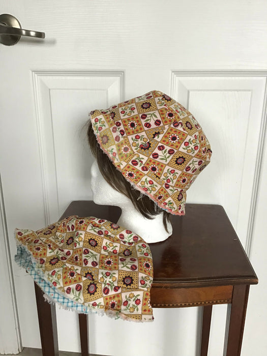 Short brim shabby chic bucket hats