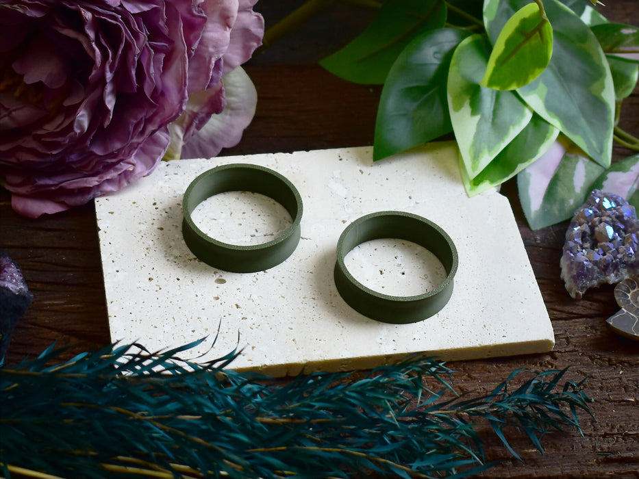 Ear Tunnels 10-100mm Army Green | Pair | Ultra Light Thin-wall Ear Plugs | Gauge Earrings | Gauged Plugs