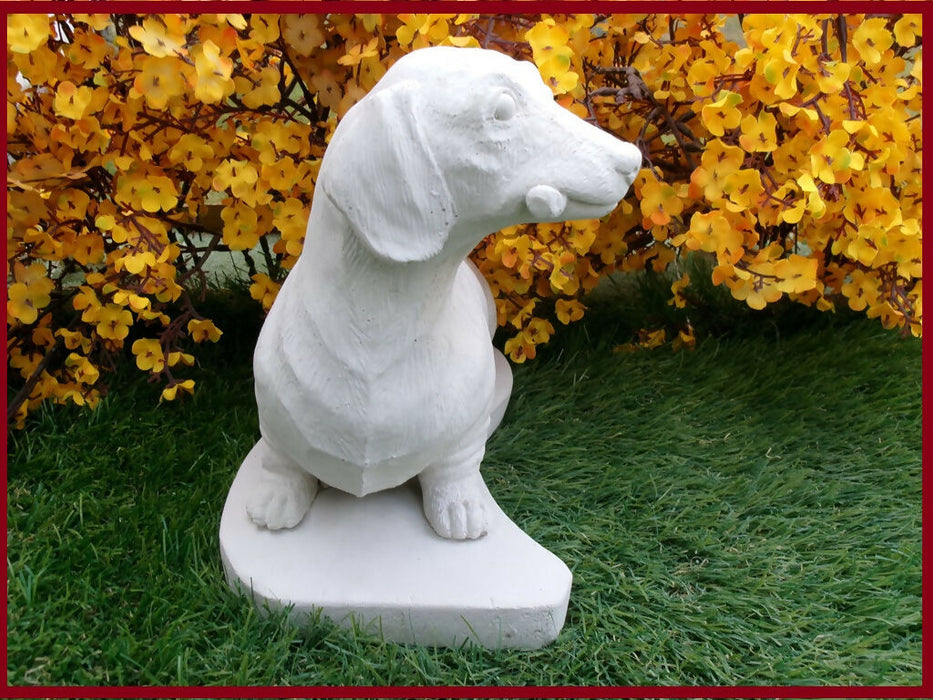 Concrete Dachshund Dog Statue Garden Decor, Pet Loss Memorial gift for any reason