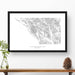 Framed travel art of Glacier Bay National Park, featuring topography map art in black and white.