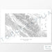 Horizontal custom topo map print of Glacier National Park. Contour lines show the steep canyon topography of the area. National Park artwork